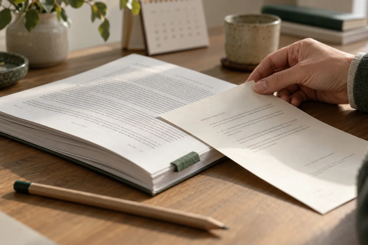 A separate addendum being aligned with an open, tabbed agreement